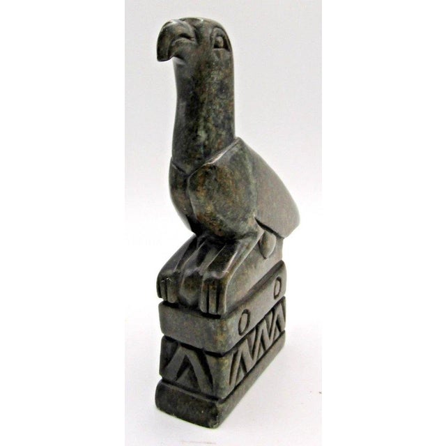 1970s Hand Carved Great Zimbabwe Bird Soapstone Sculpture by Shona Artisan Takesure For Sale - Image 5 of 12
