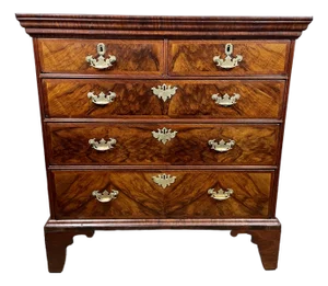 Early 18th Century English Walnut Chest of Drawers, C. 1700–1725