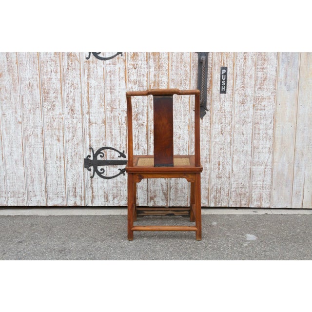 Antique Carved Elm Wood Chinese Chair For Sale - Image 11 of 13