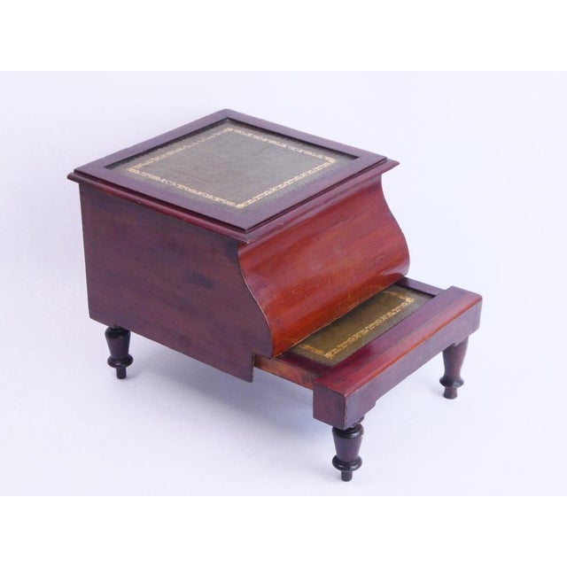 Antique Victoria Bed Steps with Leather For Sale - Image 12 of 13