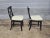 Set of 6 Pottery Barn Black X Back Dining Chairs With Green Striped Padded Seats For Sale - Image 9 of 13