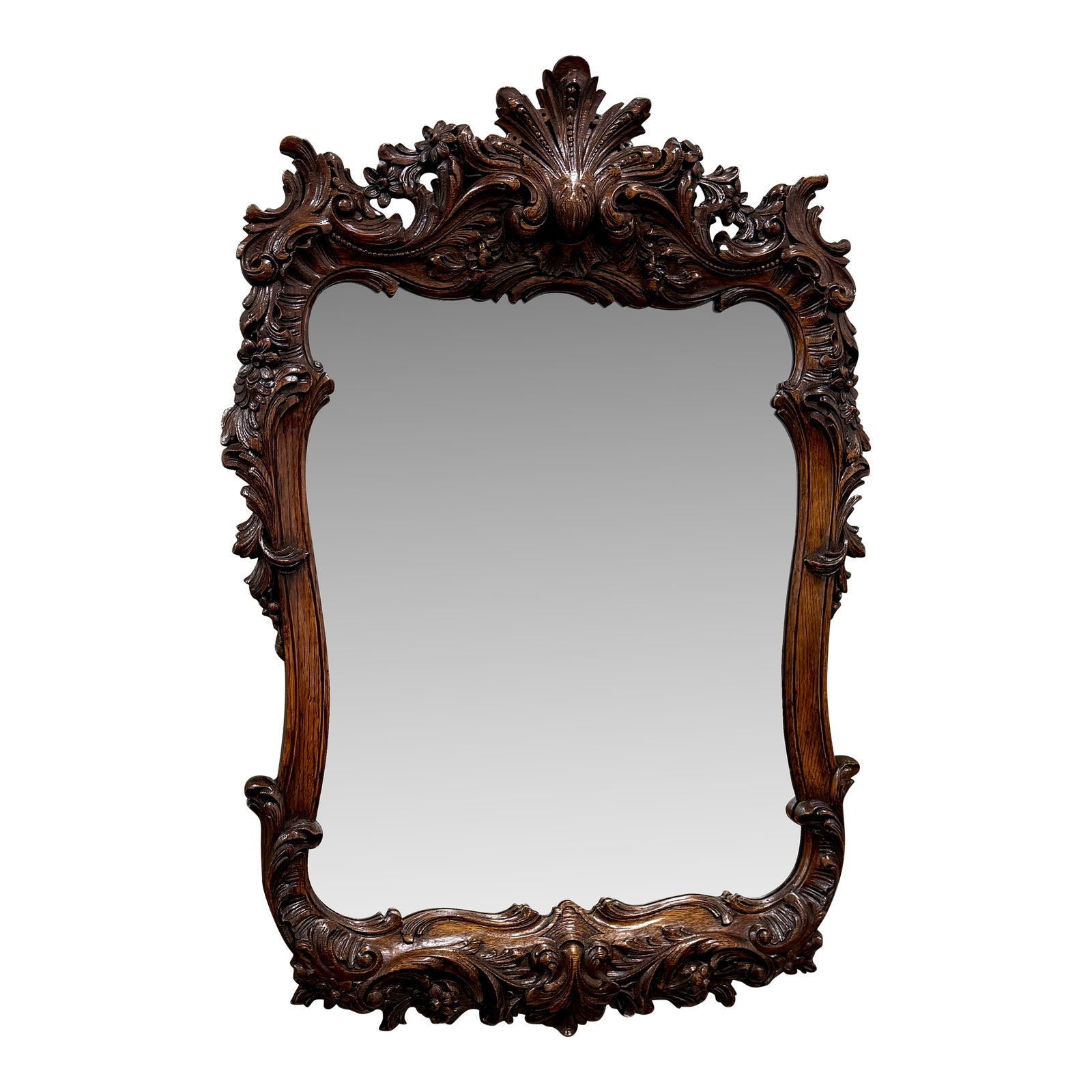 Antique French Rococo Mirror Framed Hanging Wall Mirror Rectangular ...