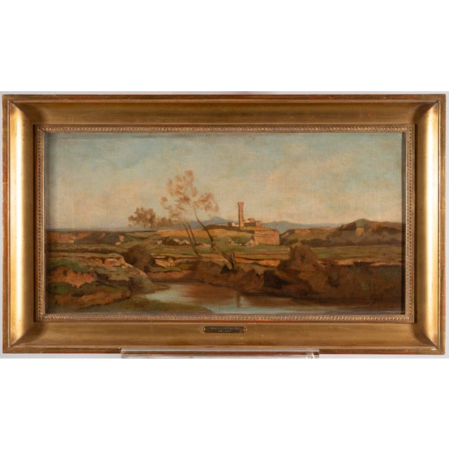 Gustave Saltzmann, Campagna Romana (Roman Countryside), Oil on Canvas For Sale - Image 8 of 16