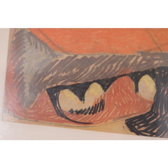 Red Unknown, Abstract, 1960s, Oil on Panel, Framed For Sale - Image 8 of 14