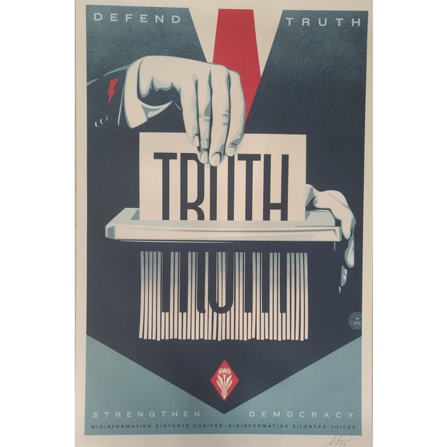 Shepard Fairey (Obey), Defend Truth, 2024, Offset Print For Sale - Image 9 of 9