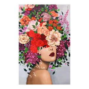 Margarite - Large Vibrant Floral Sally K Figurative Original Artwork by Sally K