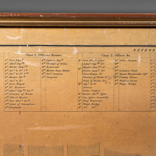 Antique Town Plan, Portsmouth Dockyard, English, Framed Cartography, Victorian For Sale - Image 6 of 12