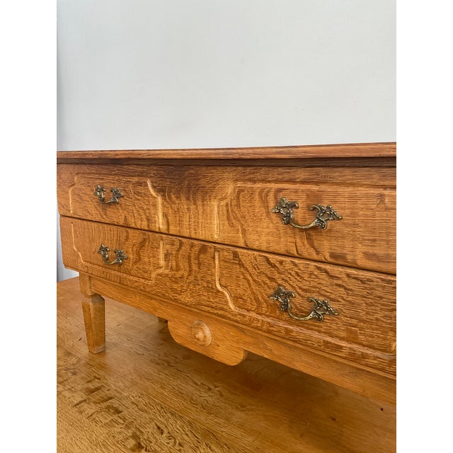 Henning Kjaernulf Style Oak Low Chest C. 1970s For Sale - Image 10 of 18