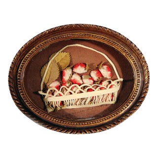 American Applique Picture of a Basket of Strawberries For Sale