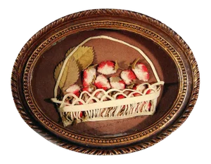 American Applique Picture of a Basket of Strawberries