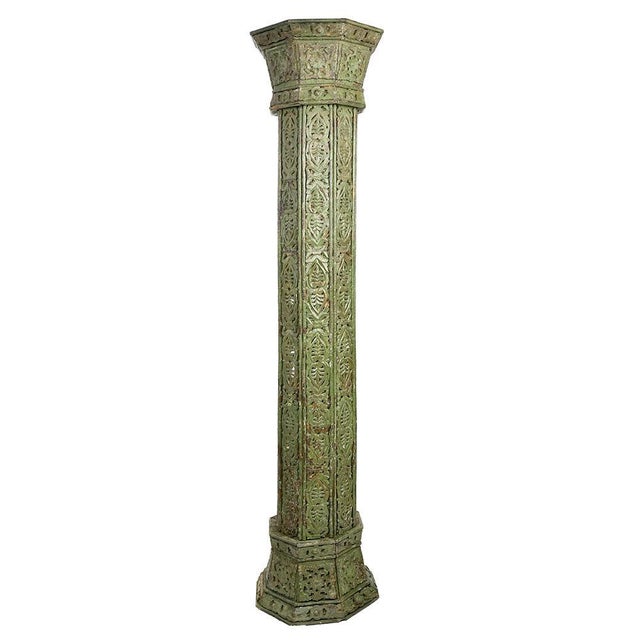 Large Carved Wooden Columns, Set of 4 For Sale - Image 3 of 11