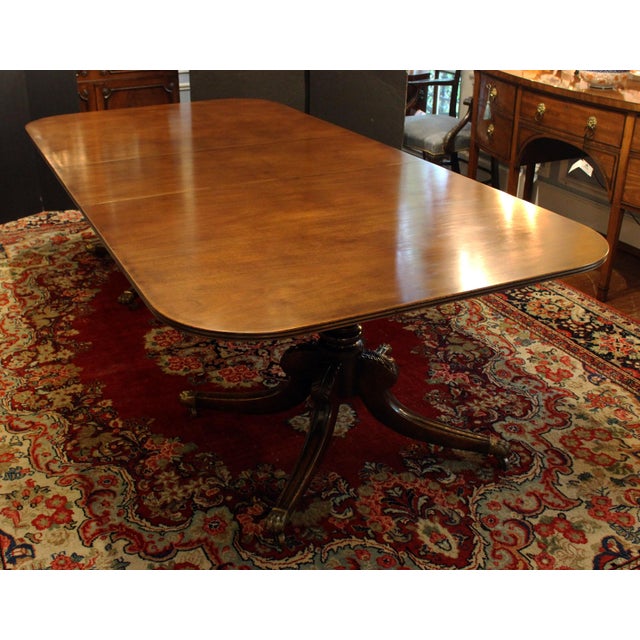 William IV C. 1830 English Regency-William IV Double Pedestal Banquet Table For Sale - Image 3 of 6