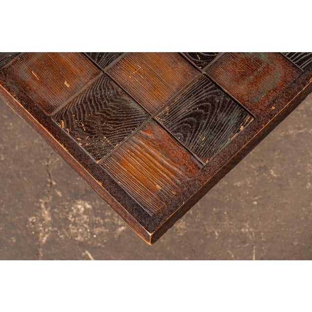 Mid 20th Century Wooden Chess Table With Wooden Chess Pieces For Sale - Image 10 of 15