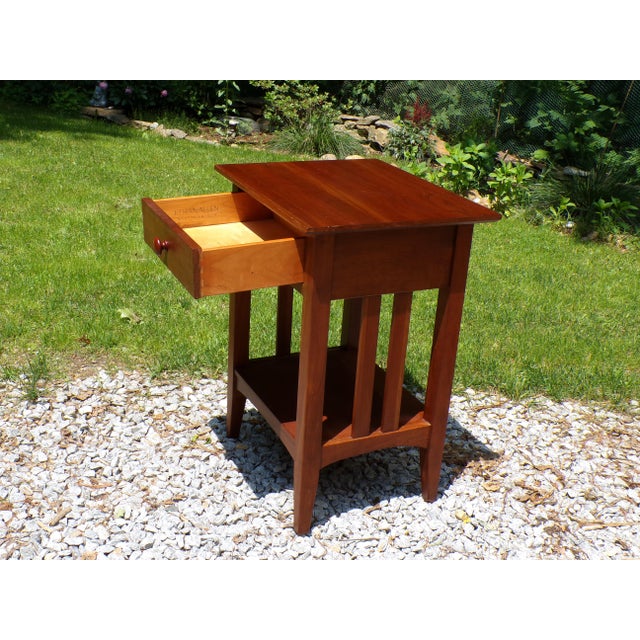 Late 20th Century Vintage Ethan Allen American Impressions Cherry Nightstand End Table For Sale - Image 5 of 11