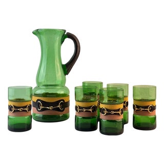 Pitcher and Glasses from Gucci, 1950s, Set of 7 For Sale