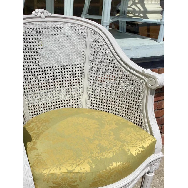 Gold Classic French Louis XVI Barrel Chair For Sale - Image 8 of 10