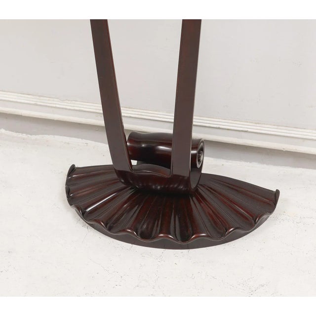 Wood Mahogany Art Deco Style Consoles With Marble Tops - a Pair For Sale - Image 7 of 11