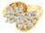 One Carat Cluster Diamond Cocktail Ring 14K Yellow Gold, Size 7 For Sale