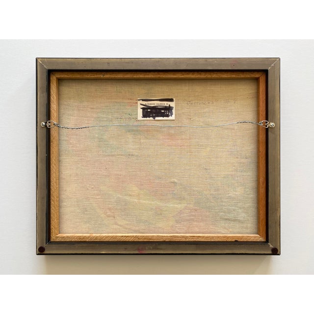 Alizandro Valencia Manzo Vintage Mexican Mid Century Modern " Costurera " Framed Signed Original Mixed Media Painting For Sale - Image 12 of 12