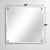 A clean and classic vintage square wall mirror featuring a beveled glass edge and decorative metal corner caps. The...
