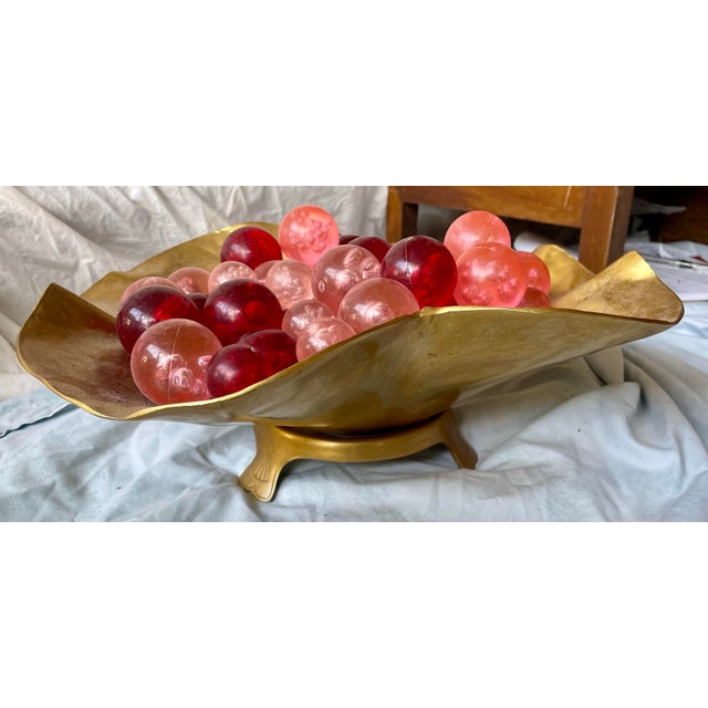 Harvin Virginia Metalcrafters Large Lotus Anodized Gold Aluminum Bowl on Stand For Sale - Image 12 of 12