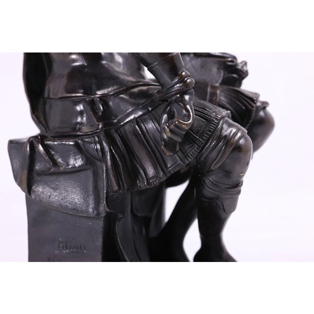 Bronze 19th-Century Bronze Sculpture of Lorenzo De’ Medici After Michelangelo – Signed “R. Lion Sauvage” For Sale - Image 8 of 18