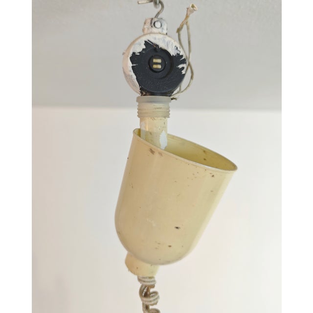 Italian Vintage Blue and White Murano Glass Pendant Lamp, 1960s For Sale - Image 11 of 12