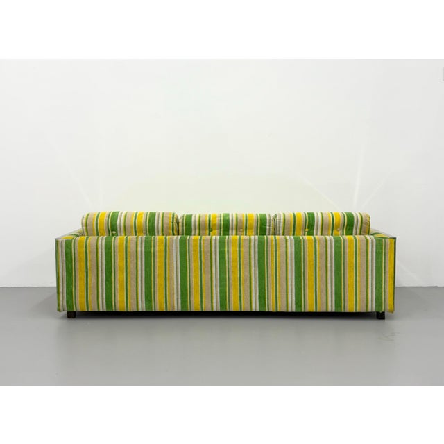 Metal Vintage Postmodern Aluminum Frame Striped Sofa For Sale - Image 7 of 7