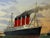 Wood Sisters of the Mersey RMS Lusitania & RMS Mauretania Nautical Masterpiece Painting Framed C2015 For Sale - Image 7 of 18