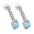 Contemporary Vintage 6.60 Carat Aquamarine Diamond Platinum Drop Earrings, A Pair For Sale - Image 3 of 6