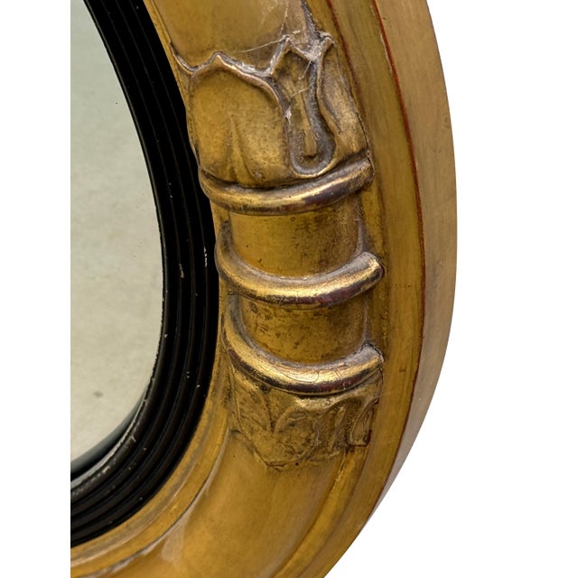 Small Circular Convex Giltwood Mirror, 1840 For Sale - Image 4 of 10