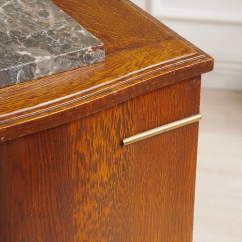 French Art Deco Bedside Table with Marble For Sale - Image 4 of 14
