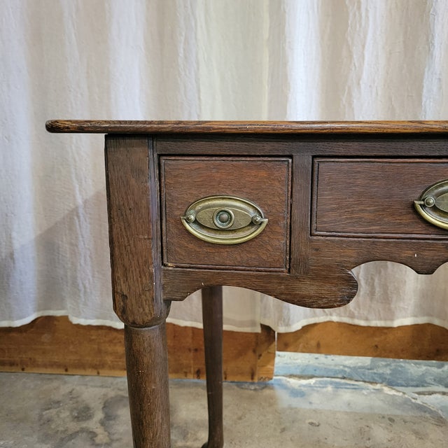 Brown Late 19th Century George II Period Oak 3 Drawer Lowboy With Pad Feet For Sale - Image 8 of 11