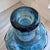 Vintage Sculptural Aqua Blue Glass Demijohn Bottle Large MCM Style Art Glass Vase For Sale In Los Angeles - Image 6 of 16
