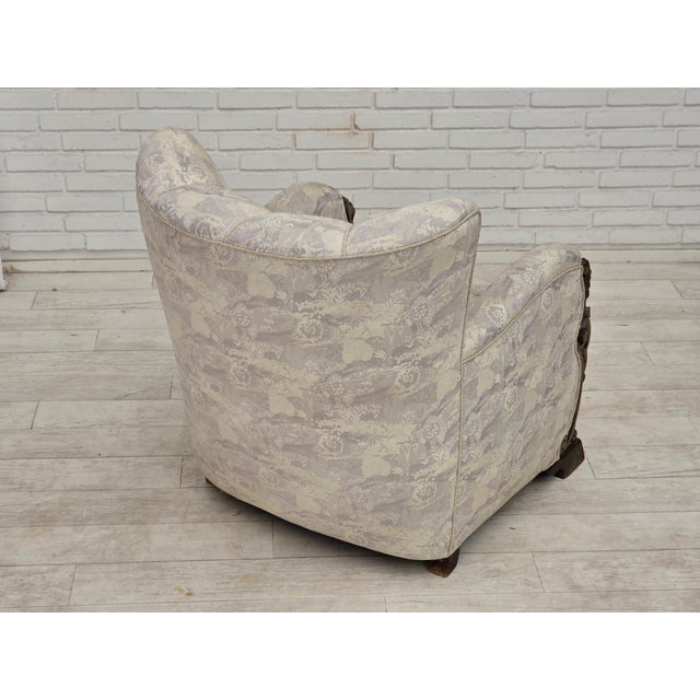 Gray Vintage Danish Lounge Chair in Furniture Jacquard Fabric, 1960s For Sale - Image 8 of 18