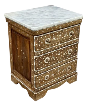 Mid 20th Century Small Mother of Pearl Inlaid Chest With Drawers