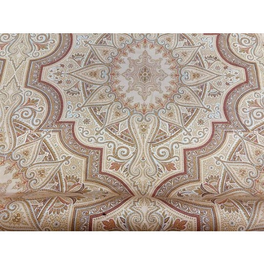 Ralph Lauren Ralph Lauren Cotton Beige Rusty Red Moroccan Medallion Upholstery Drapery Fabric For Sale - Image 4 of 4