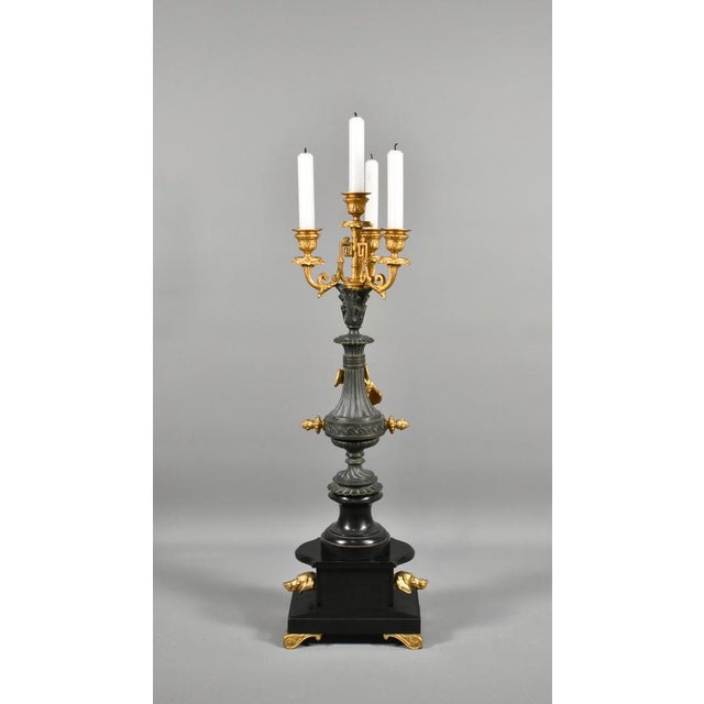 Napoleon III Decorative Gilt and Slate Candelabra For Sale - Image 13 of 15