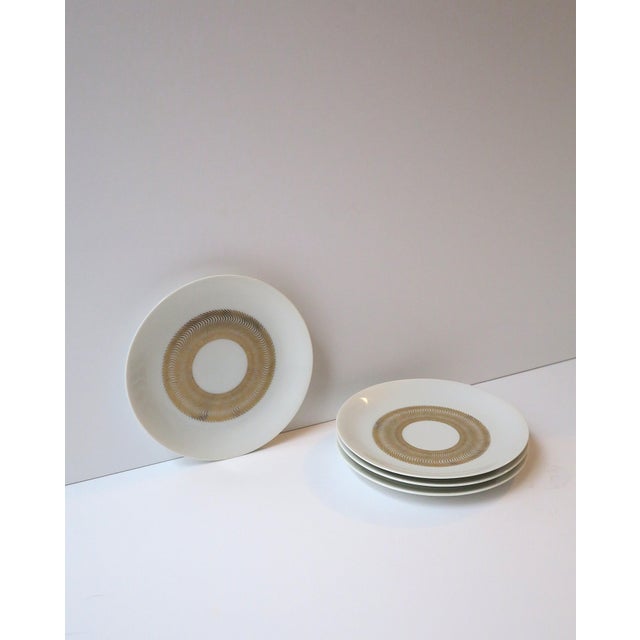 Mid-Century Modern Porcelain Small Plates, French Modernism, Designer Jean Luce, Set of 4 For Sale - Image 3 of 9