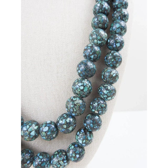Vintage Mosaic Turquoise Beaded Necklace For Sale - Image 4 of 4