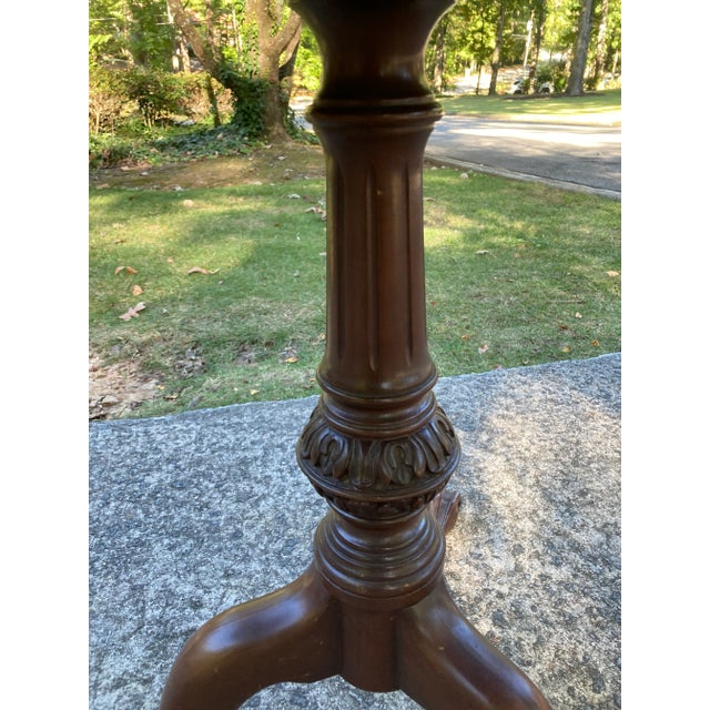 Early 20th Century Wabi Sabi Naturally Distressed Mahogany Pie Crust Tea Table With Ball and Claw Feet For Sale - Image 10 of 12
