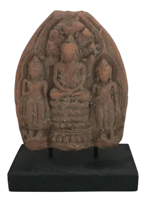 Vintage Burmese Buddha Amulet on Stand