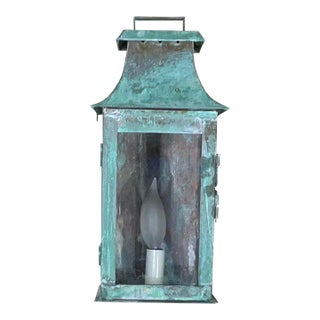 Single Wall Hanging Copper Lantern For Sale