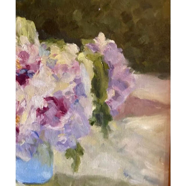 Original oil painting Peony Study on board by artist Robert Rutkauskas