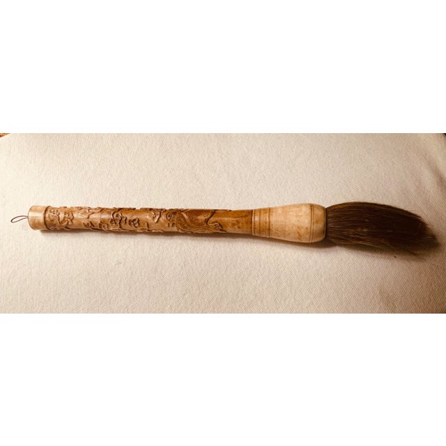 Early 20th Century Chinese Carved Bone Calligraphy Brush - A Diplomat's Treasure For Sale - Image 13 of 18