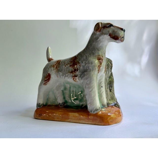 1950's Wire Hair Fox Terrier Dog Ceramic Vase, Planter For Sale - Image 4 of 17