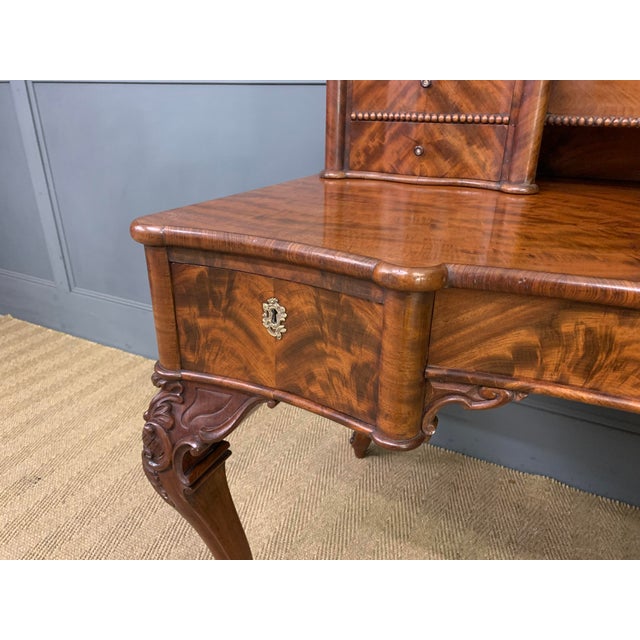 Brown Flame Mahogany Writing Desk, 1860s For Sale - Image 8 of 18