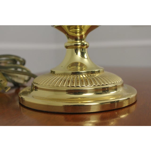 Metal Baldwin Brass Candlestick Table Lamp W. Shade For Sale - Image 7 of 11