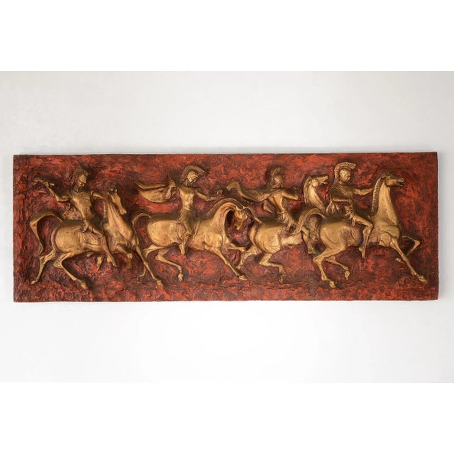 1960s Mid Century Finesse Originals J. Segura Roman Warriors and Horses Relief Wall Sculpture For Sale - Image 13 of 13