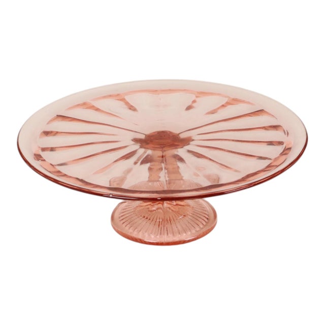 Art Deco Pink Cake Platter, 1930s For Sale - Image 3 of 14